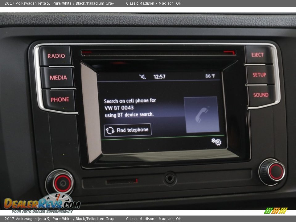 2017 Volkswagen Jetta S Pure White / Black/Palladium Gray Photo #10