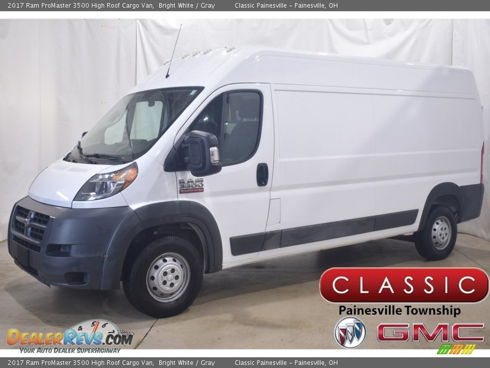 2017 Ram ProMaster 3500 High Roof Cargo Van Bright White / Gray Photo #1