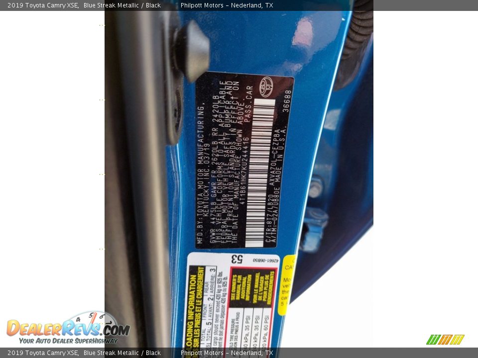 2019 Toyota Camry XSE Blue Streak Metallic / Black Photo #30