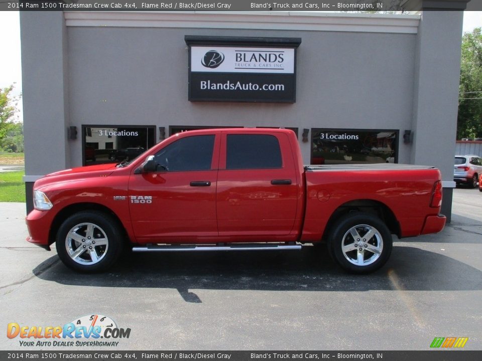 2014 Ram 1500 Tradesman Crew Cab 4x4 Flame Red / Black/Diesel Gray Photo #1