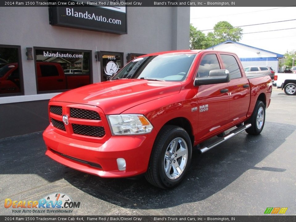 2014 Ram 1500 Tradesman Crew Cab 4x4 Flame Red / Black/Diesel Gray Photo #2