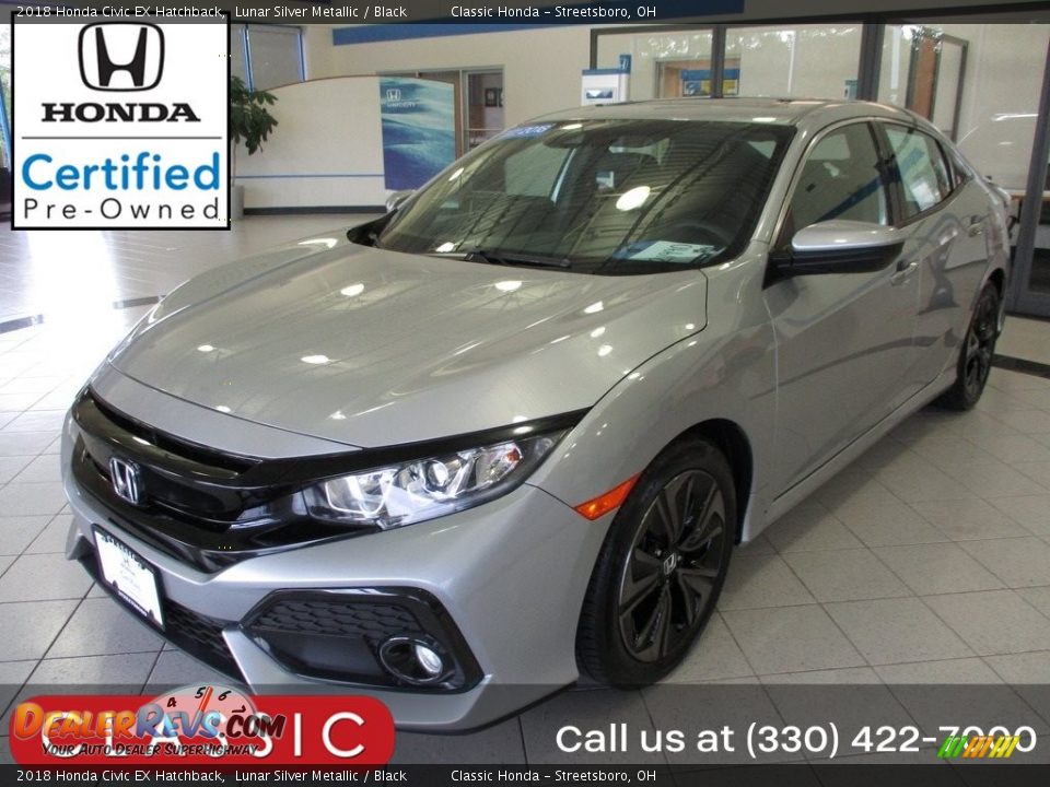 2018 Honda Civic EX Hatchback Lunar Silver Metallic / Black Photo #1