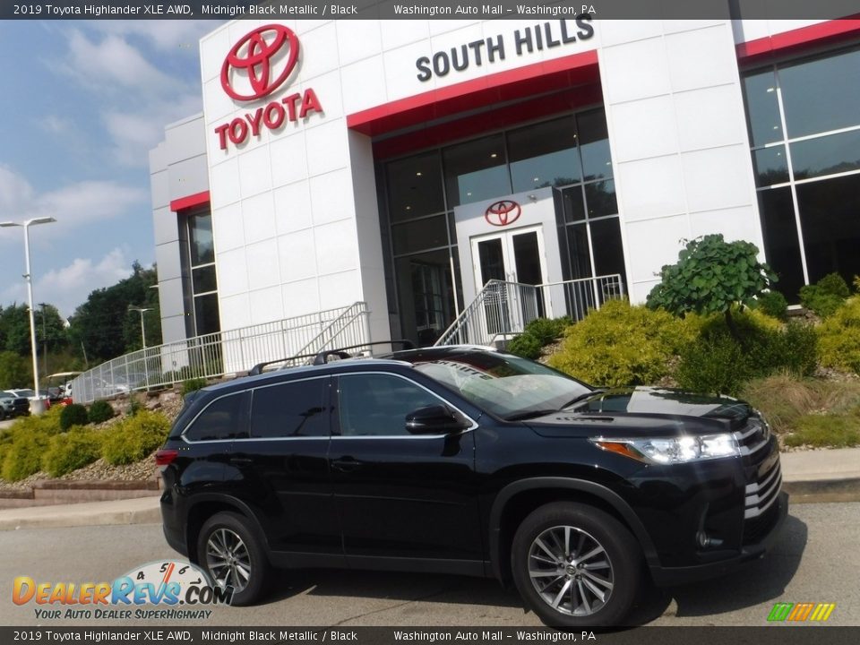2019 Toyota Highlander XLE AWD Midnight Black Metallic / Black Photo #2