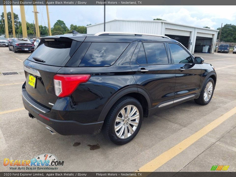 2020 Ford Explorer Limited Agate Black Metallic / Ebony Photo #7