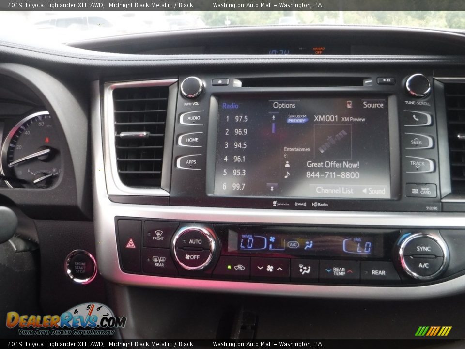 2019 Toyota Highlander XLE AWD Midnight Black Metallic / Black Photo #4