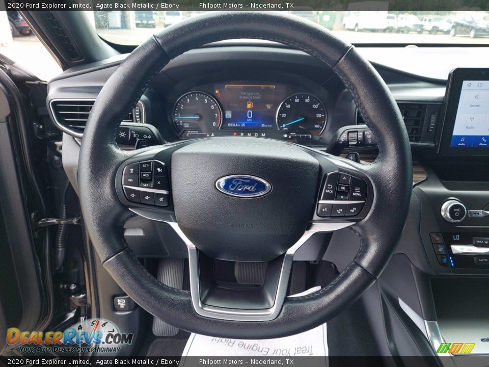 2020 Ford Explorer Limited Agate Black Metallic / Ebony Photo #15