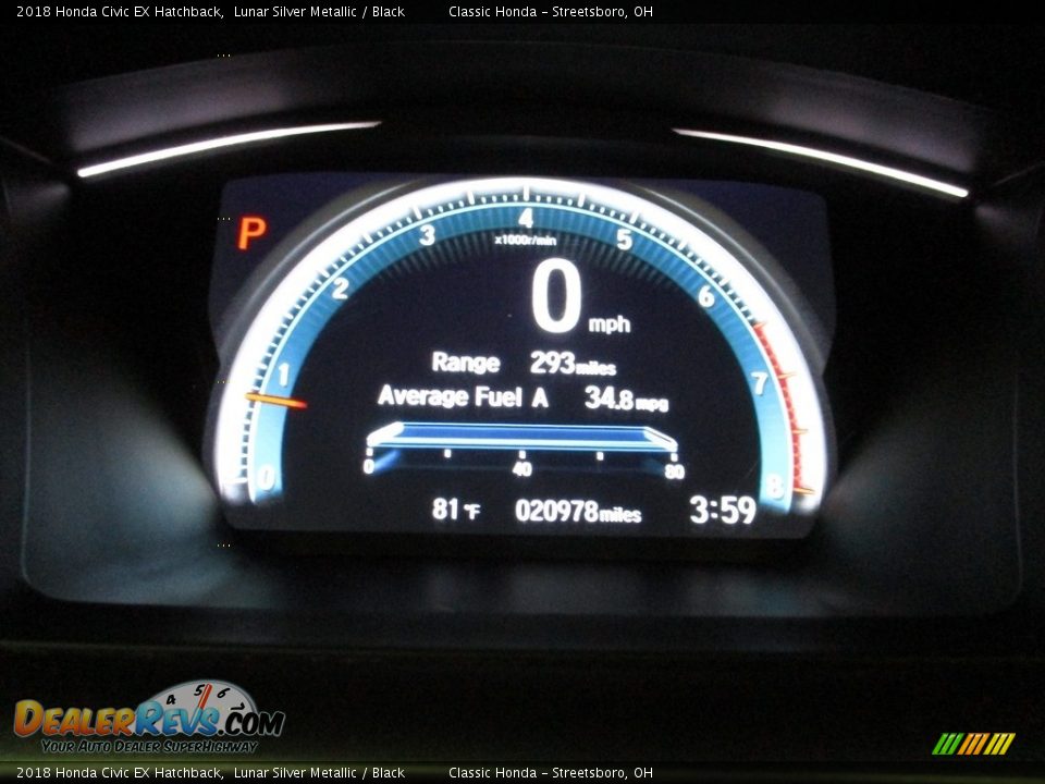 2018 Honda Civic EX Hatchback Lunar Silver Metallic / Black Photo #33
