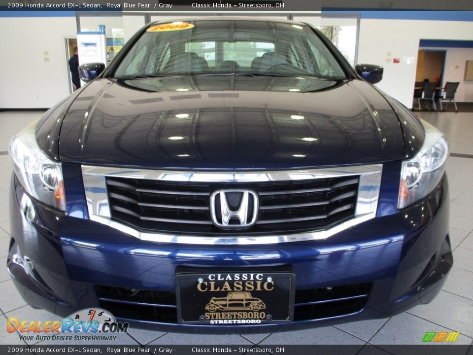 2009 Honda Accord EX-L Sedan Royal Blue Pearl / Gray Photo #2