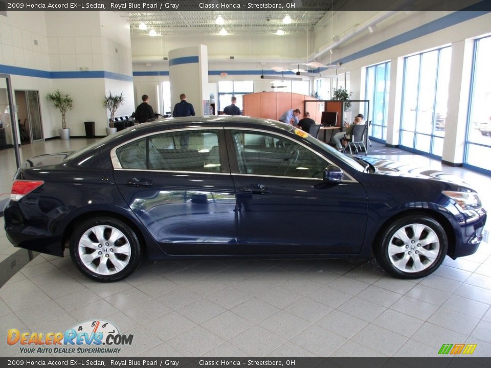 2009 Honda Accord EX-L Sedan Royal Blue Pearl / Gray Photo #4