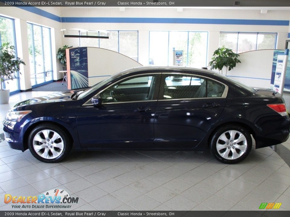 2009 Honda Accord EX-L Sedan Royal Blue Pearl / Gray Photo #8