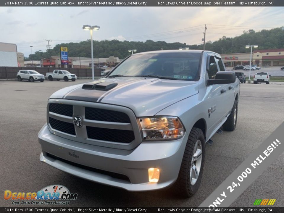 2014 Ram 1500 Express Quad Cab 4x4 Bright Silver Metallic / Black/Diesel Gray Photo #1