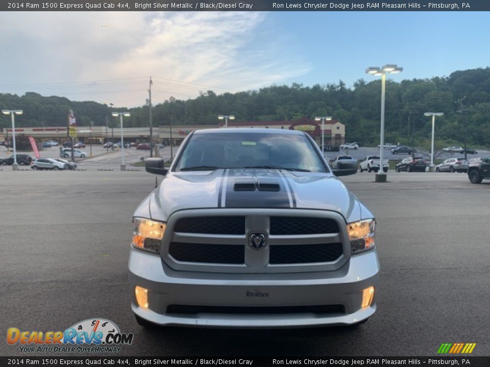 2014 Ram 1500 Express Quad Cab 4x4 Bright Silver Metallic / Black/Diesel Gray Photo #2