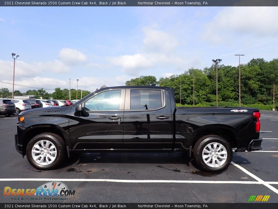 Black 2021 Chevrolet Silverado 1500 Custom Crew Cab 4x4 Photo #2