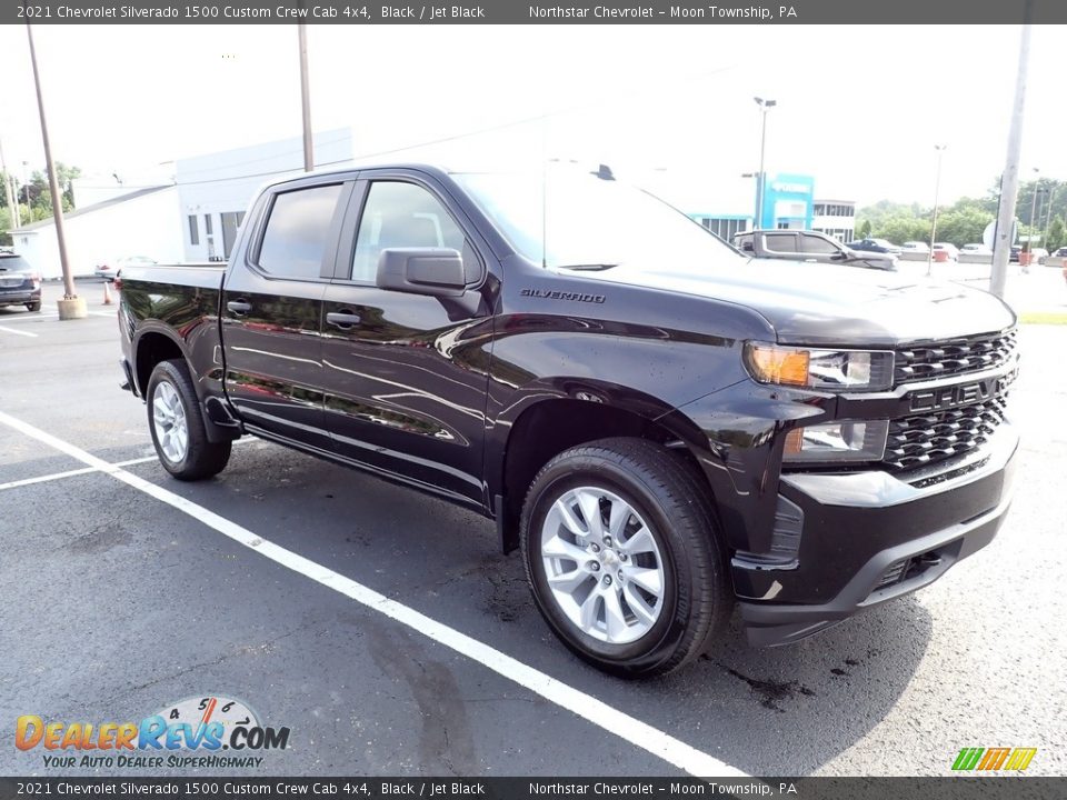 2021 Chevrolet Silverado 1500 Custom Crew Cab 4x4 Black / Jet Black Photo #6