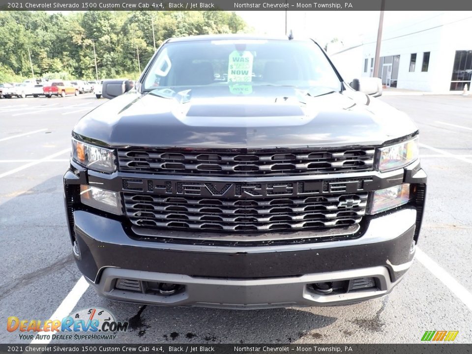 2021 Chevrolet Silverado 1500 Custom Crew Cab 4x4 Black / Jet Black Photo #7