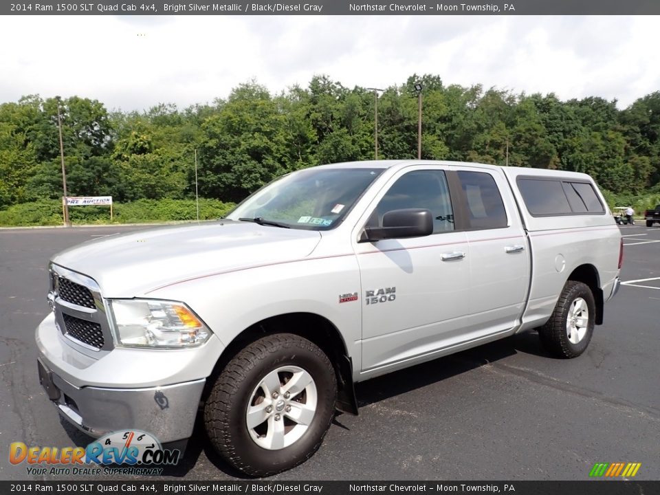 2014 Ram 1500 SLT Quad Cab 4x4 Bright Silver Metallic / Black/Diesel Gray Photo #1