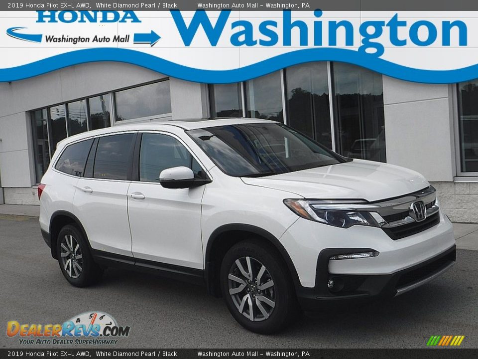 2019 Honda Pilot EX-L AWD White Diamond Pearl / Black Photo #1