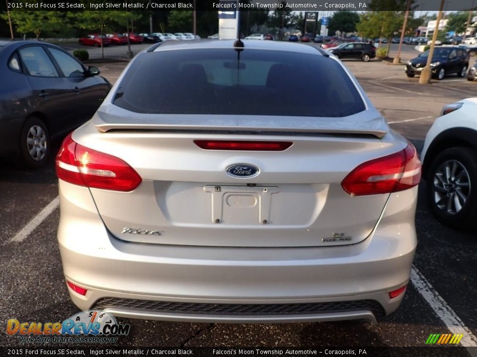 2015 Ford Focus SE Sedan Ingot Silver Metallic / Charcoal Black Photo #3