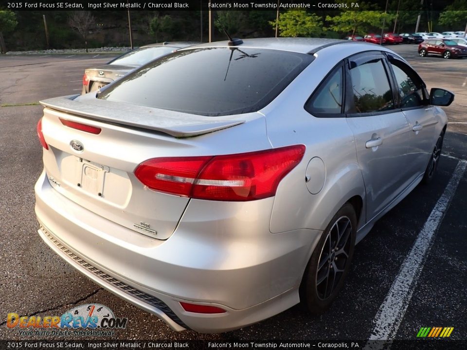 2015 Ford Focus SE Sedan Ingot Silver Metallic / Charcoal Black Photo #4