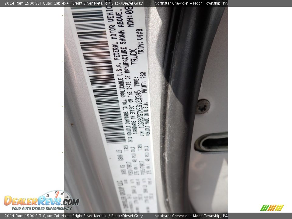 2014 Ram 1500 SLT Quad Cab 4x4 Bright Silver Metallic / Black/Diesel Gray Photo #14