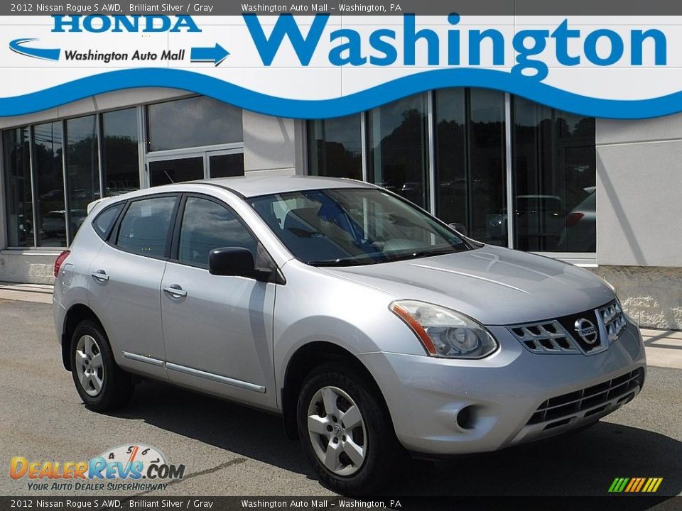 2012 Nissan Rogue S AWD Brilliant Silver / Gray Photo #1