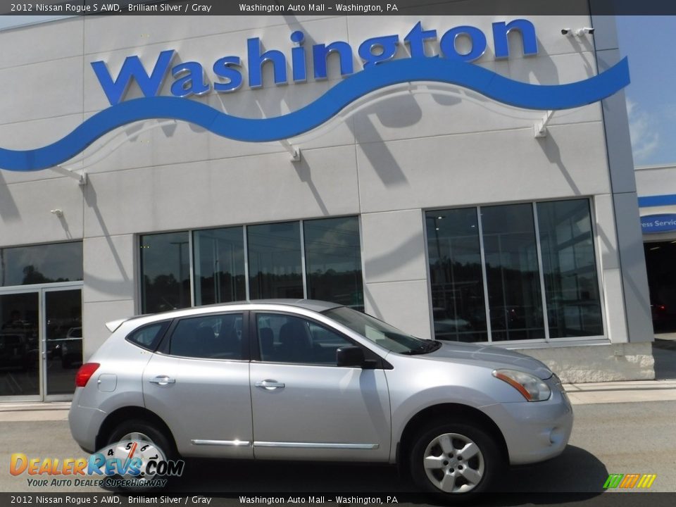 2012 Nissan Rogue S AWD Brilliant Silver / Gray Photo #2