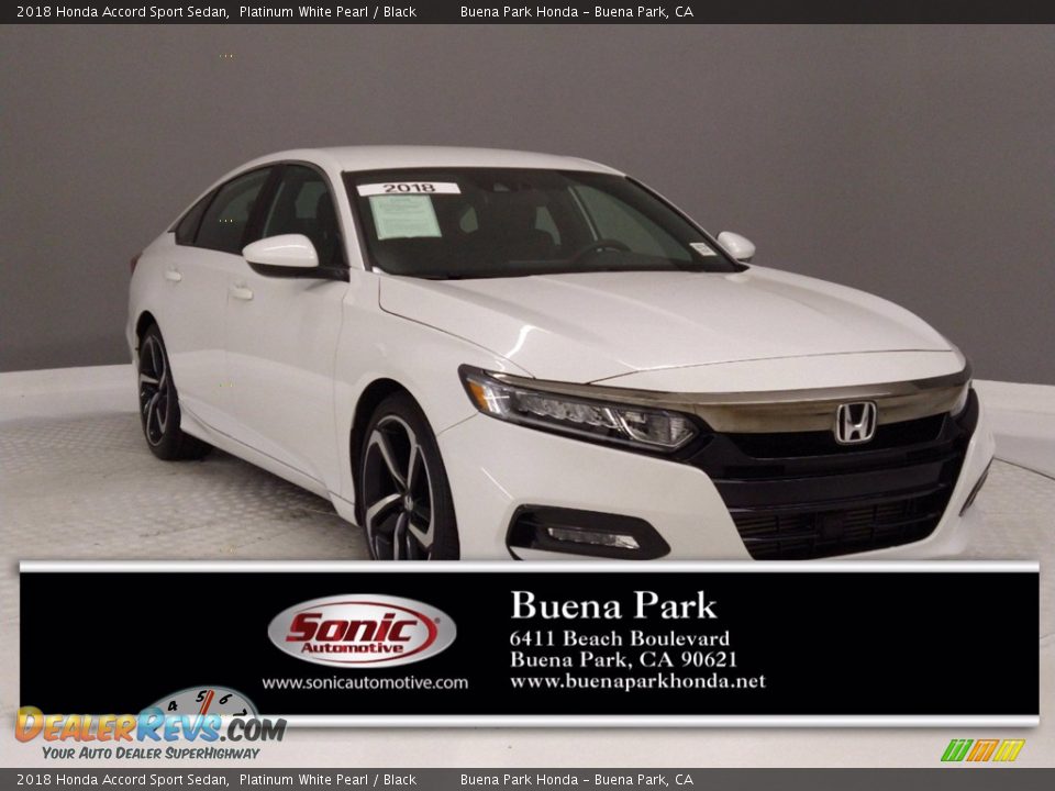 2018 Honda Accord Sport Sedan Platinum White Pearl / Black Photo #1