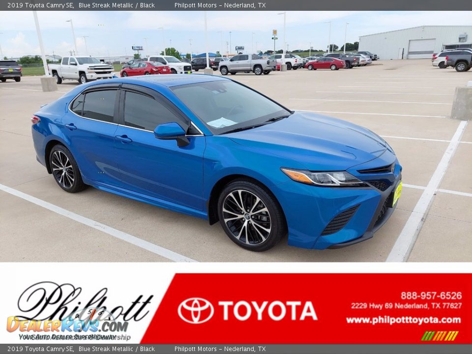 2019 Toyota Camry SE Blue Streak Metallic / Black Photo #1