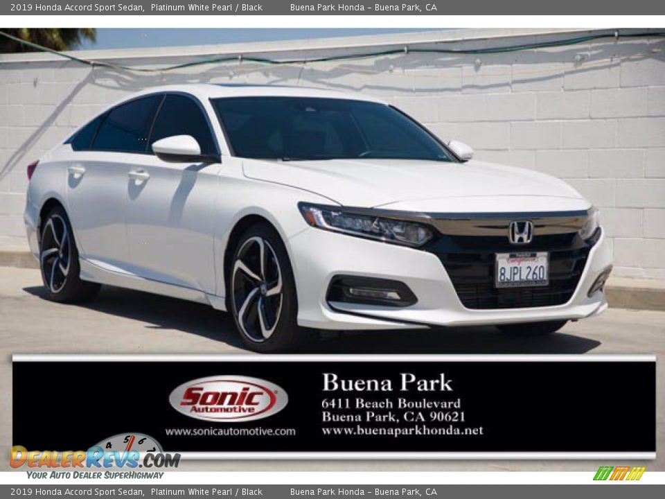2019 Honda Accord Sport Sedan Platinum White Pearl / Black Photo #1