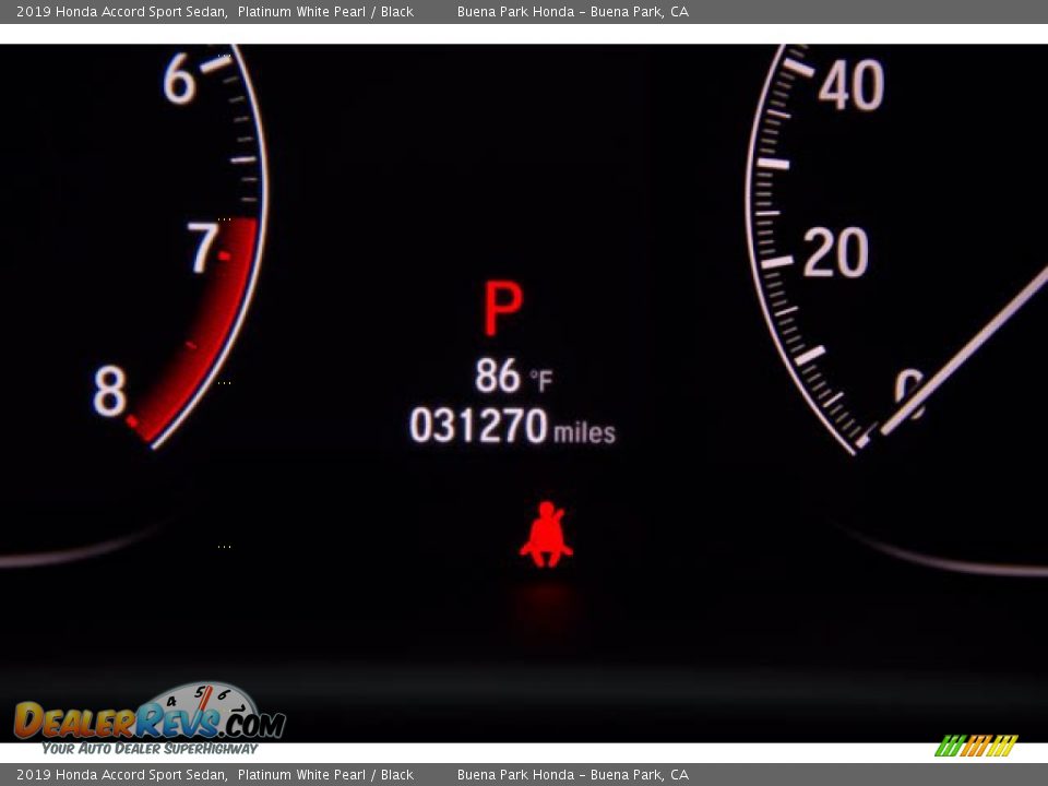 2019 Honda Accord Sport Sedan Platinum White Pearl / Black Photo #6