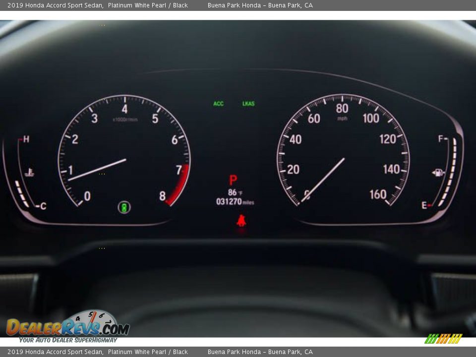 2019 Honda Accord Sport Sedan Platinum White Pearl / Black Photo #28