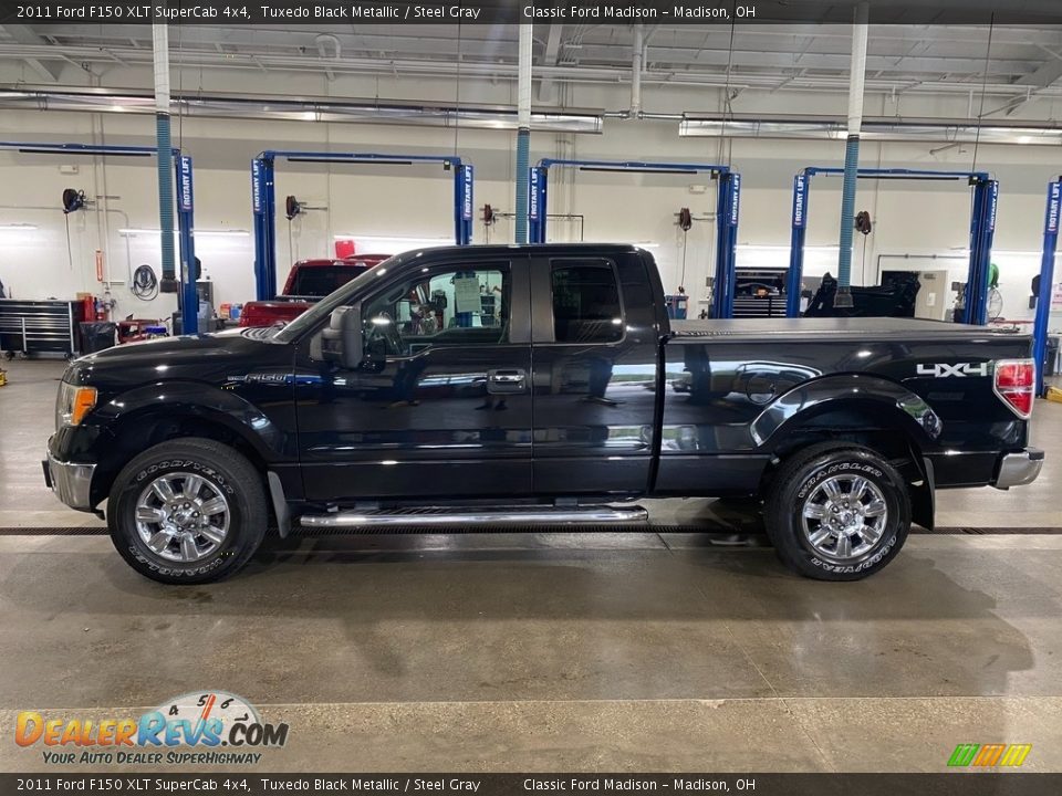 2011 Ford F150 XLT SuperCab 4x4 Tuxedo Black Metallic / Steel Gray Photo #3