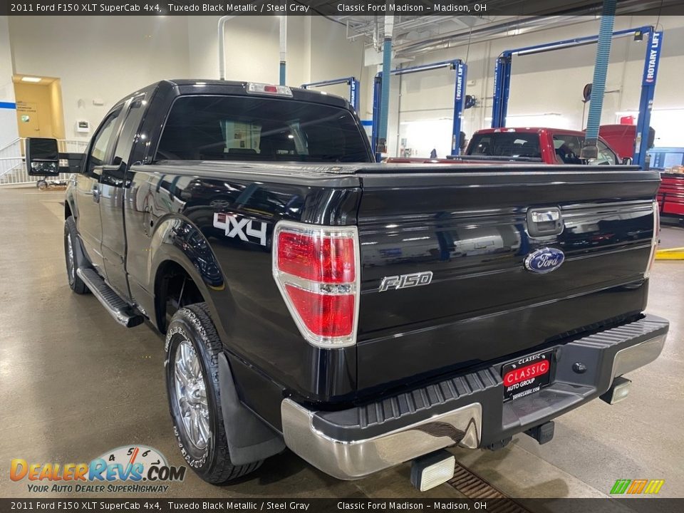 2011 Ford F150 XLT SuperCab 4x4 Tuxedo Black Metallic / Steel Gray Photo #4