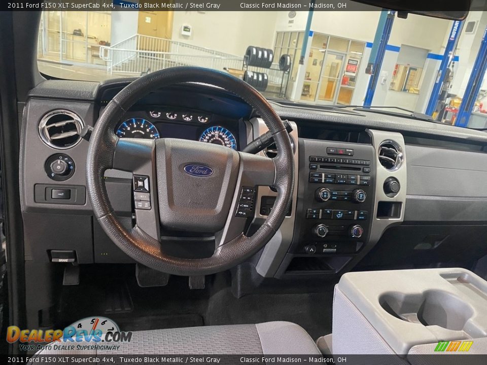 2011 Ford F150 XLT SuperCab 4x4 Tuxedo Black Metallic / Steel Gray Photo #9
