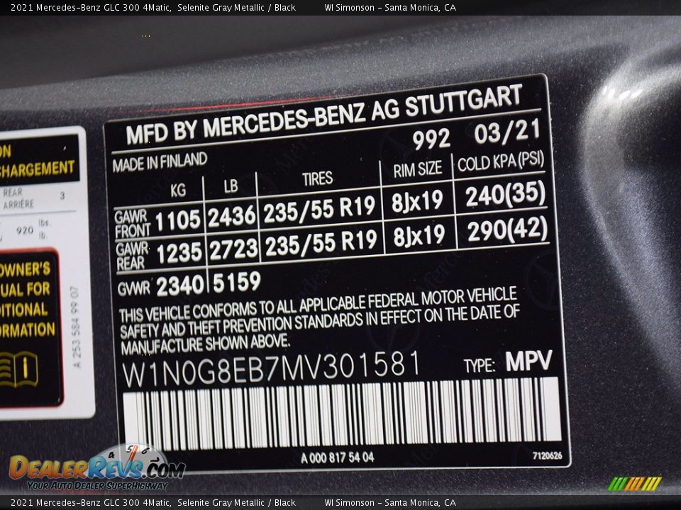 2021 Mercedes-Benz GLC 300 4Matic Selenite Gray Metallic / Black Photo #26