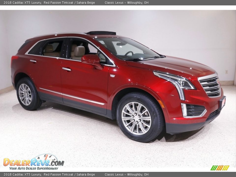 2018 Cadillac XT5 Luxury Red Passion Tintcoat / Sahara Beige Photo #1