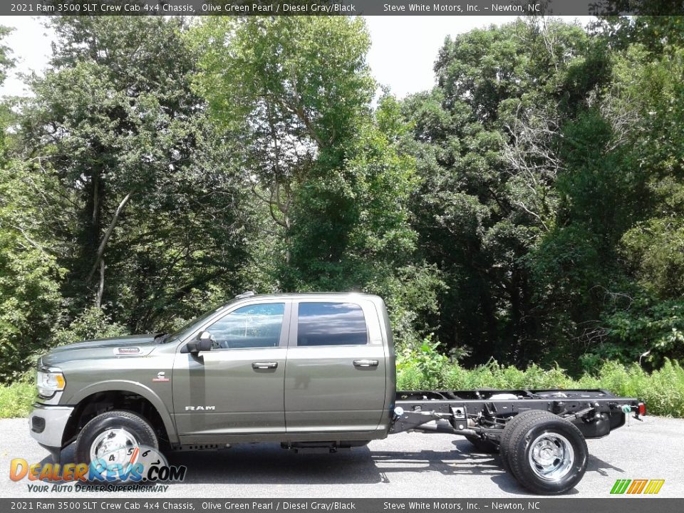 2021 Ram 3500 SLT Crew Cab 4x4 Chassis Olive Green Pearl / Diesel Gray/Black Photo #1