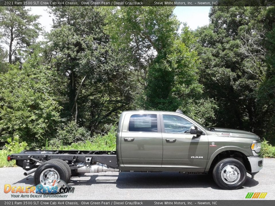 2021 Ram 3500 SLT Crew Cab 4x4 Chassis Olive Green Pearl / Diesel Gray/Black Photo #5