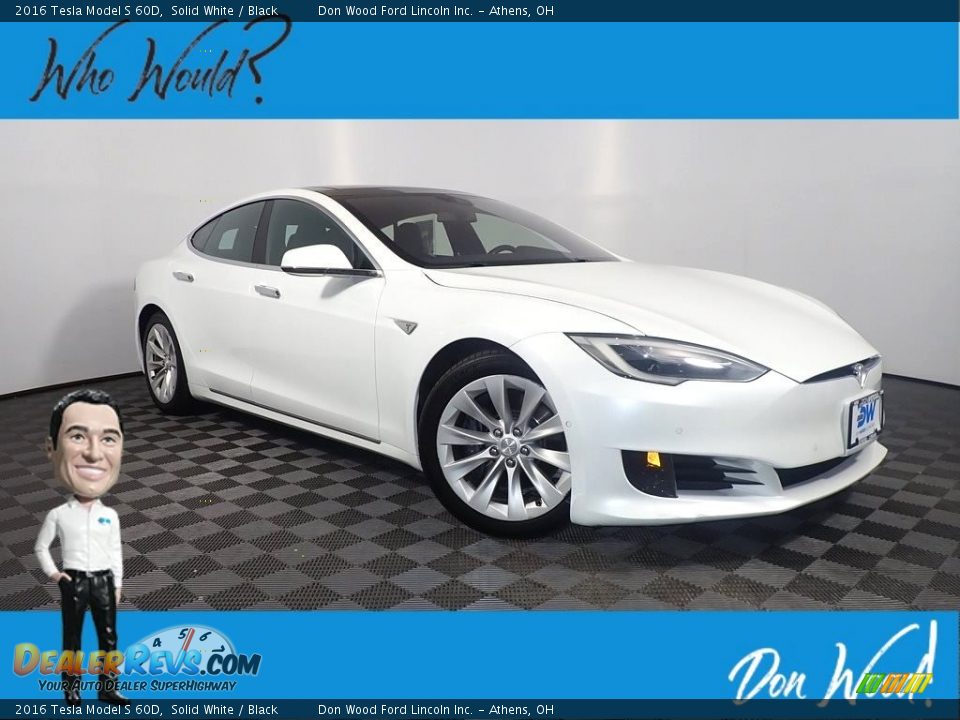 2016 Tesla Model S 60D Solid White / Black Photo #1