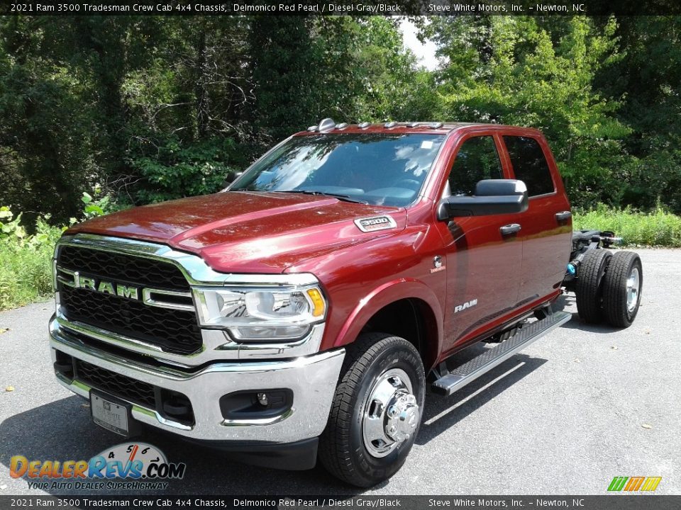 2021 Ram 3500 Tradesman Crew Cab 4x4 Chassis Delmonico Red Pearl / Diesel Gray/Black Photo #2