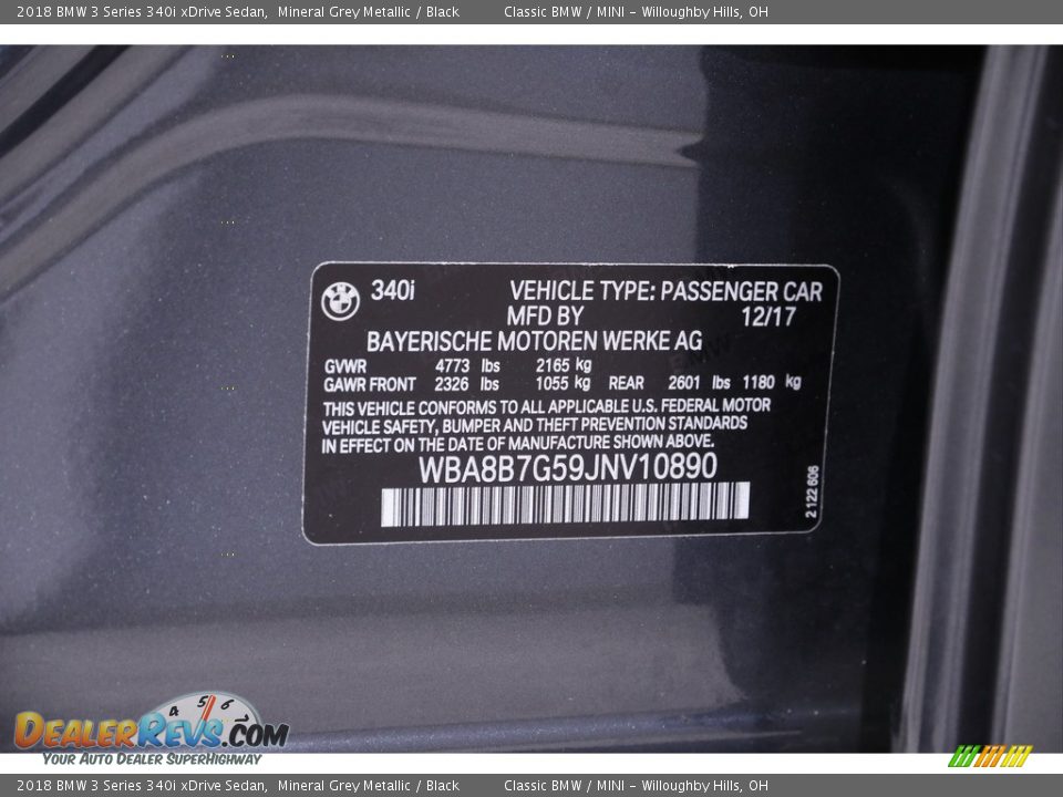 2018 BMW 3 Series 340i xDrive Sedan Mineral Grey Metallic / Black Photo #24