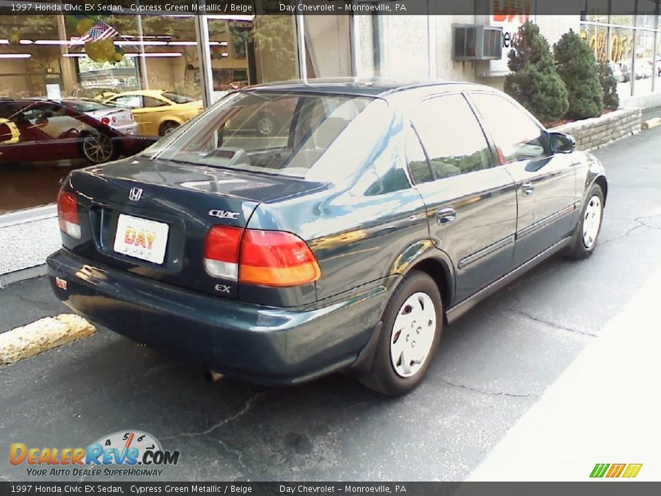 1997 Honda Civic EX Sedan Cypress Green Metallic / Beige Photo #6