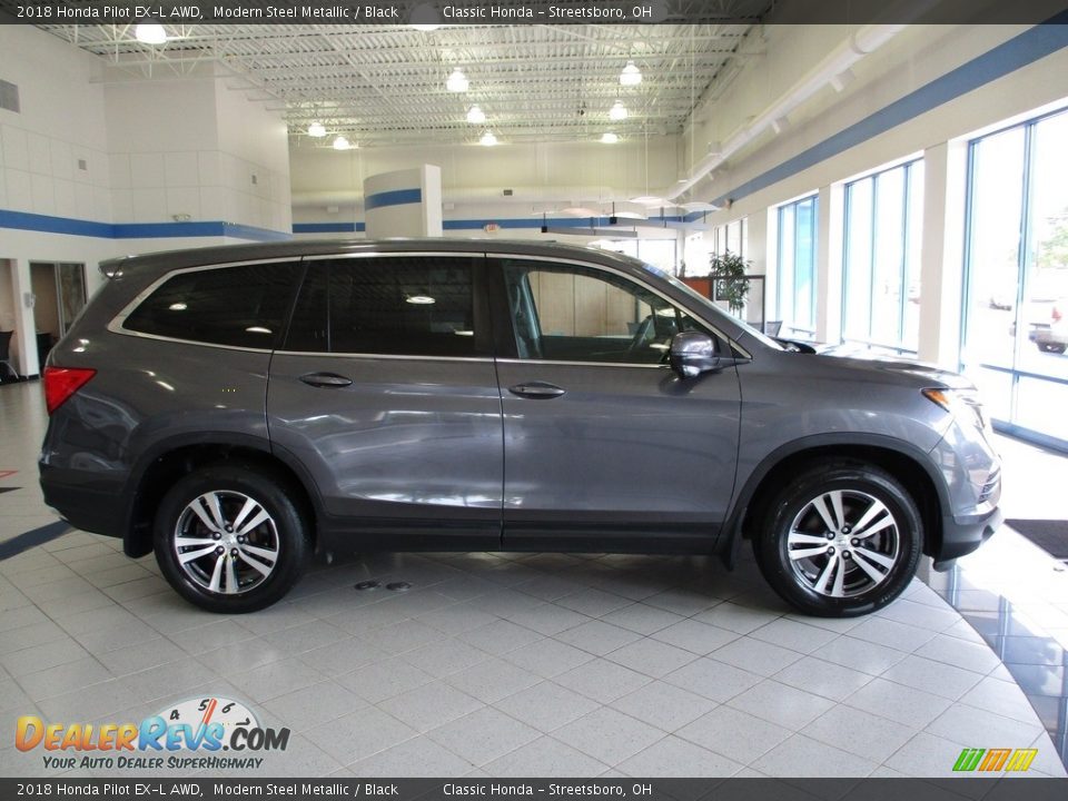 2018 Honda Pilot EX-L AWD Modern Steel Metallic / Black Photo #4