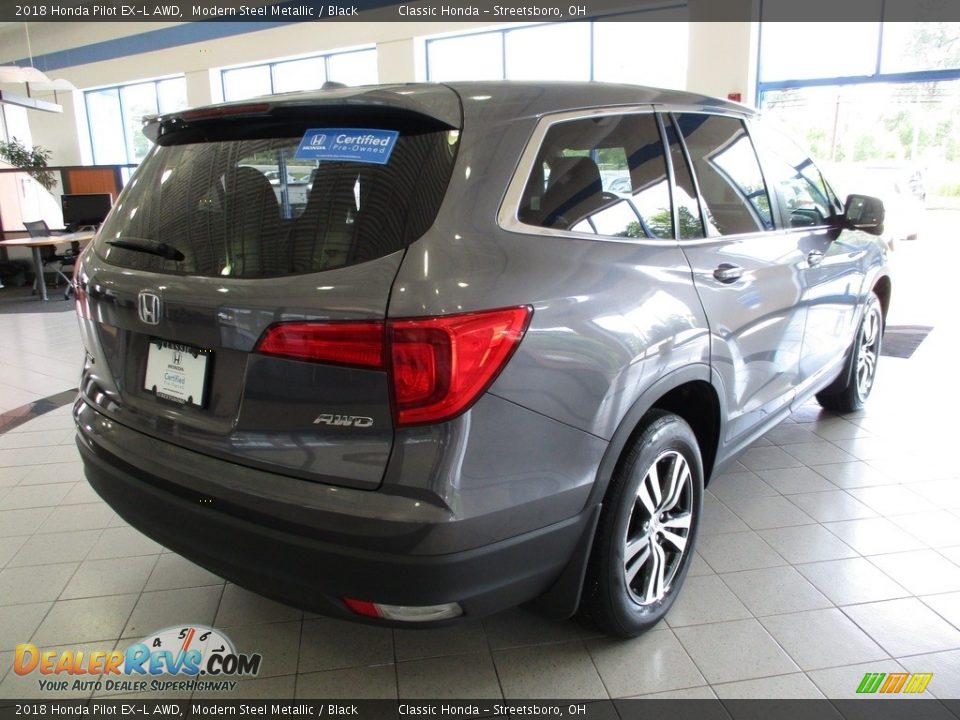 2018 Honda Pilot EX-L AWD Modern Steel Metallic / Black Photo #7