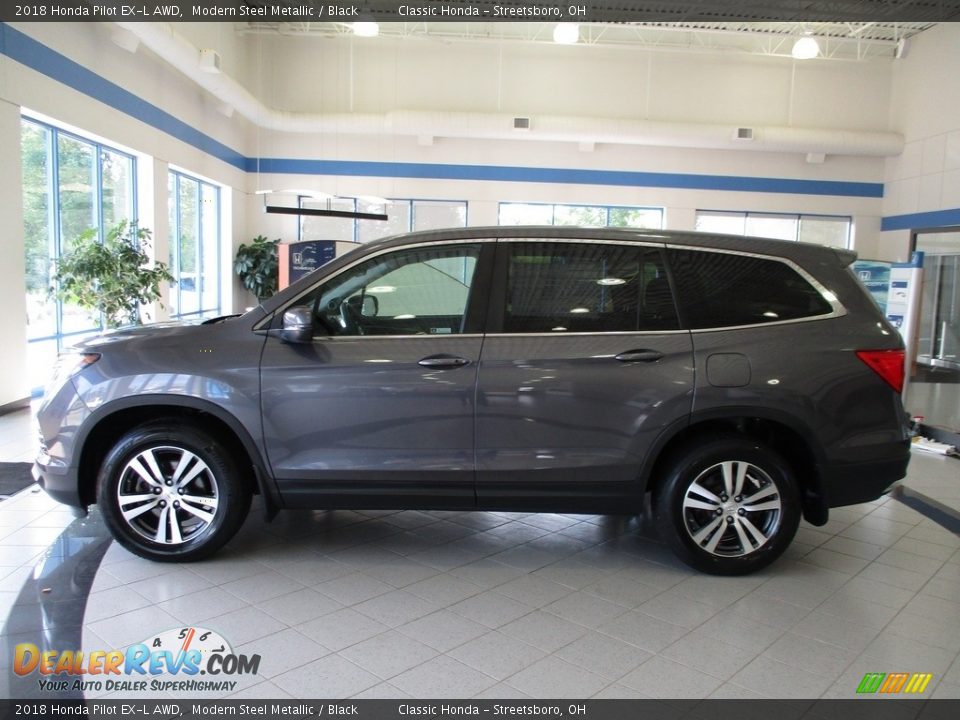 2018 Honda Pilot EX-L AWD Modern Steel Metallic / Black Photo #10