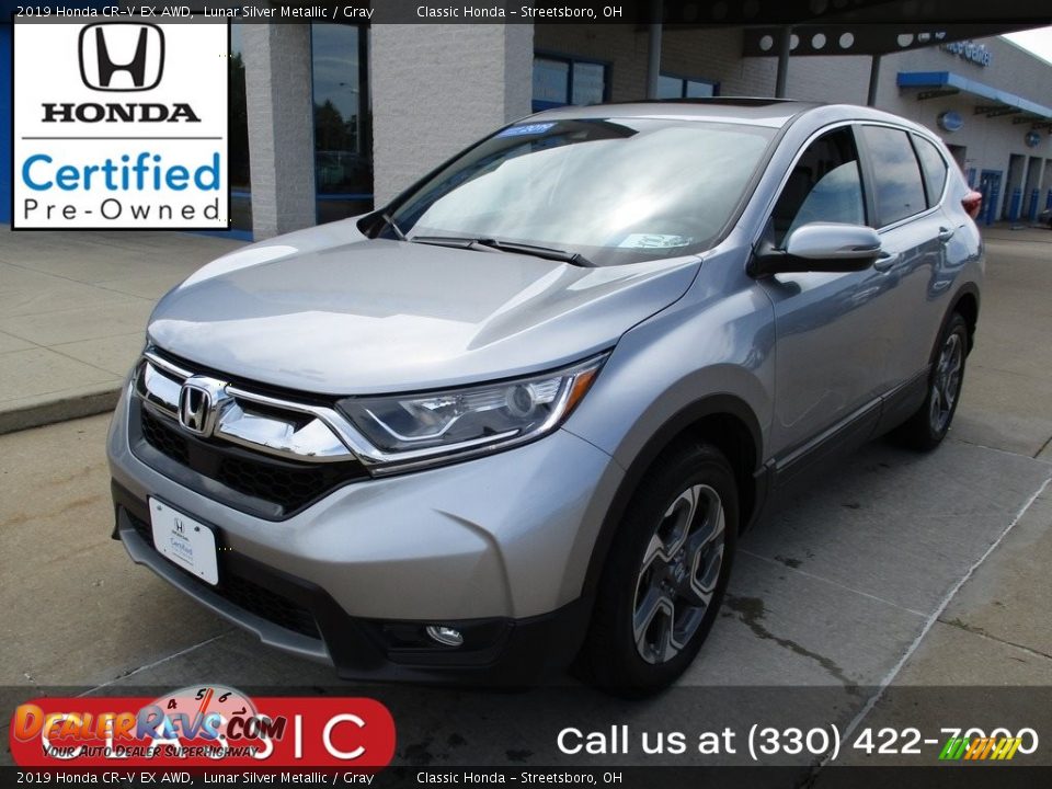 2019 Honda CR-V EX AWD Lunar Silver Metallic / Gray Photo #1