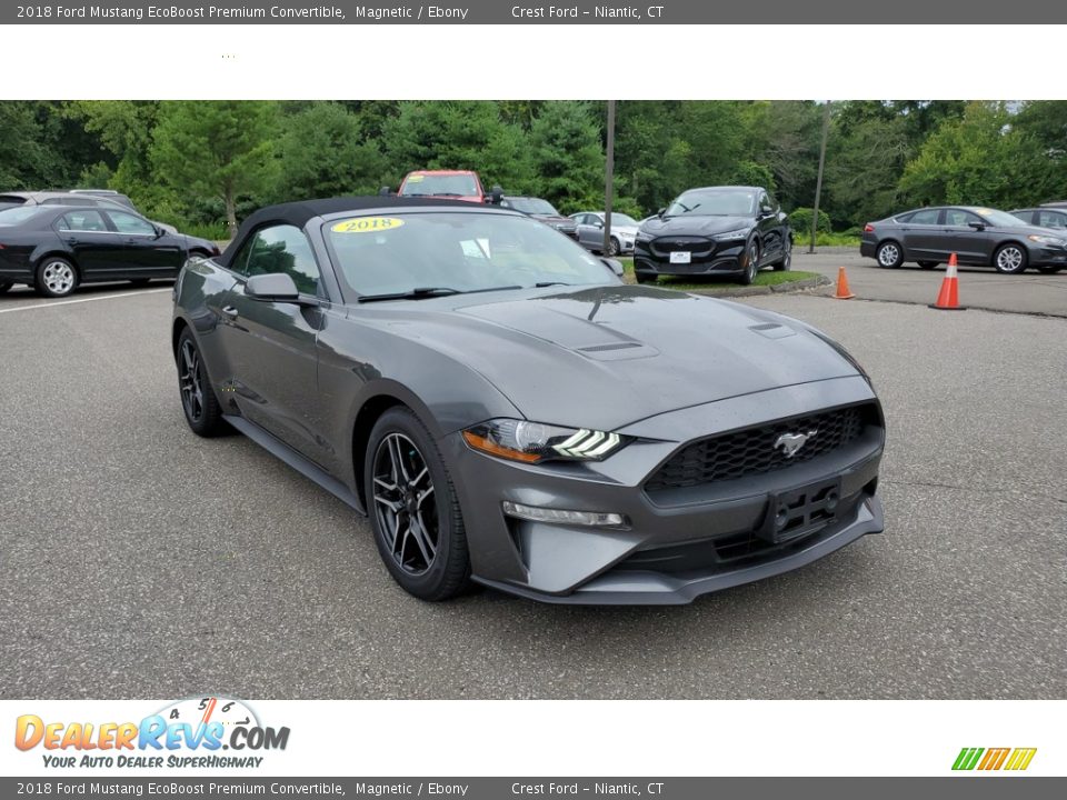2018 Ford Mustang EcoBoost Premium Convertible Magnetic / Ebony Photo #2