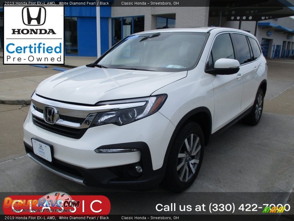 2019 Honda Pilot EX-L AWD White Diamond Pearl / Black Photo #1