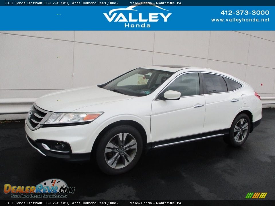 2013 Honda Crosstour EX-L V-6 4WD White Diamond Pearl / Black Photo #1