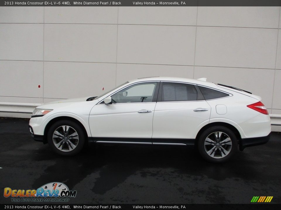 2013 Honda Crosstour EX-L V-6 4WD White Diamond Pearl / Black Photo #2